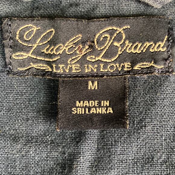 Lucky Brand linen utility jacket, women's blue size medium, zip front - Picture 6 of 9